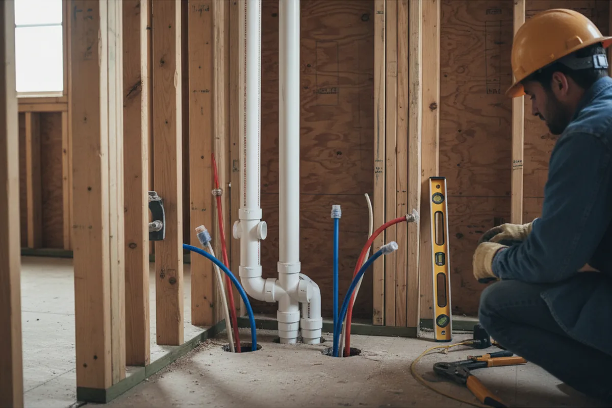 Drain and supply rough-in during Leak Detection in Merchantville